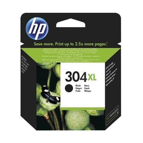 HP 304XL didesnės talpos juoda rašalo kasetė (N9K08AE/Nr. 304XL)