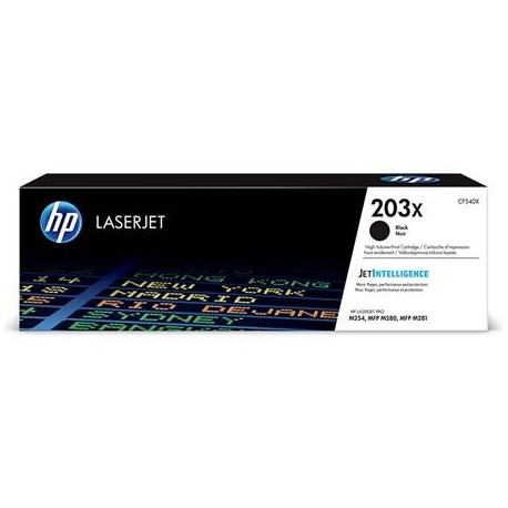 HP 203X didesnės talpos juoda tonerio kasetė (CF540X)