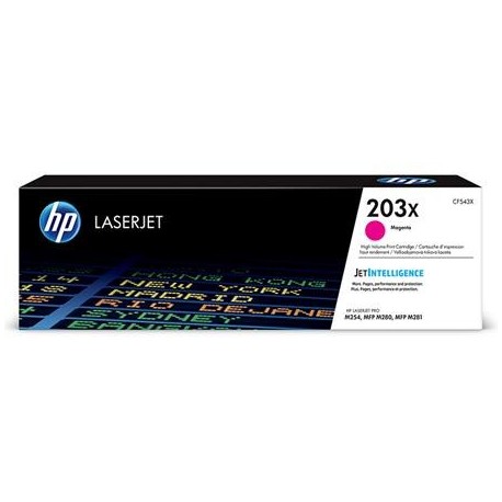 HP 203X didesnės talpos purpurinė tonerio kasetė (CF543X)