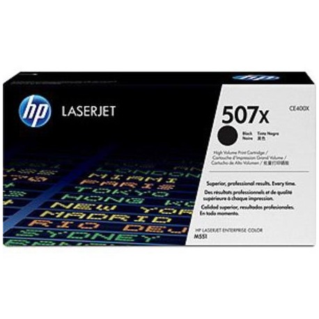 HP 507X didesnės talpos juoda tonerio kasetė (CE400X)