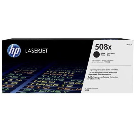 HP 508X didesnės talpos juoda tonerio kasetė (CF360X)