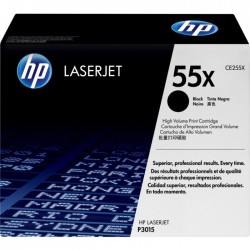 HP 55X juoda didesnės talpos tonerio kasetė (CE255X)