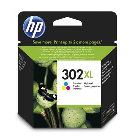 HP 302XL higher capacity multicolored ink cartridge