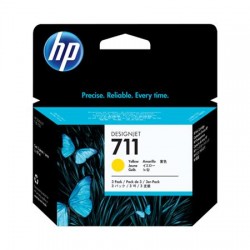 HP 711 yellow ink cartridge in a pack of 3 pcs. (CZ136A)