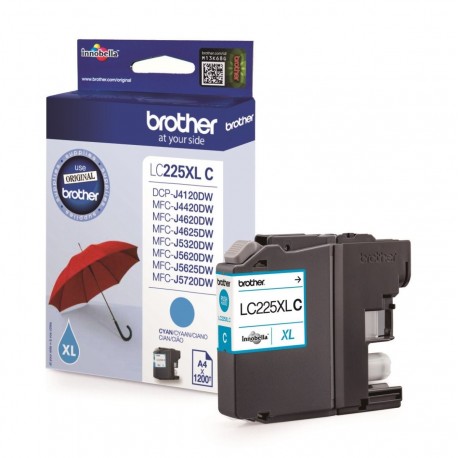 Brother LC225XLC higher capacity cyan ink cartridge (LC225XLC)