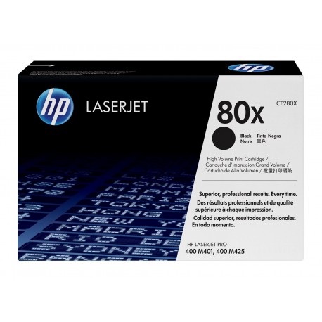 HP 80X larger capacity black toner cartridge (CF280X)