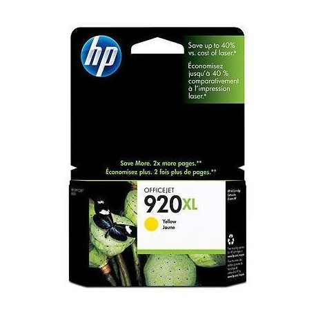 HP 920XL didesnės talpos geltona rašalo kasetė (CD974AE/Nr.920XL)