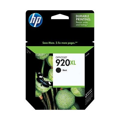 HP 920XL didesnės talpos juoda rašalo kasetė (CD975AE/Nr.920XL)