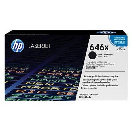 HP 646X didesnės talpos juoda tonerio kasetė (CE264X)