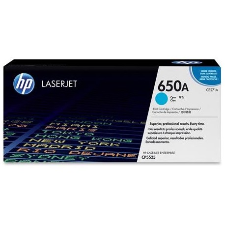 HP 650A cyan toner cartridge (CE271A)